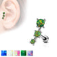 Knorpel Ohrstecker Dreifach Opal Cartilage Labret Piercings Tragus Silber Blau Weiß Grün Pink Lila Edelstahl Schraubverschluss