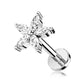 Knorpel Ohrstecker Zirkonia Blume viele Farben 6/8 mm Länge Cartilage Piercings Labret Tragus Edelstahl Schraubverschluss