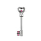 SCHLÜSSEL Herz Brustwarzenpiercing Intimpiercing Brustpiercing Edelstahl 1,6mm 11mm Silber ZIRKONIA Clear Aqua PINK TANSANIT