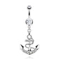 Bauchnabelpiercing Anker 1,6mm 10mm Anhänger Nabelpiercing Chirurgenstahl Bananabell Zirkonia Silber Clear Blau Pink Schwarz