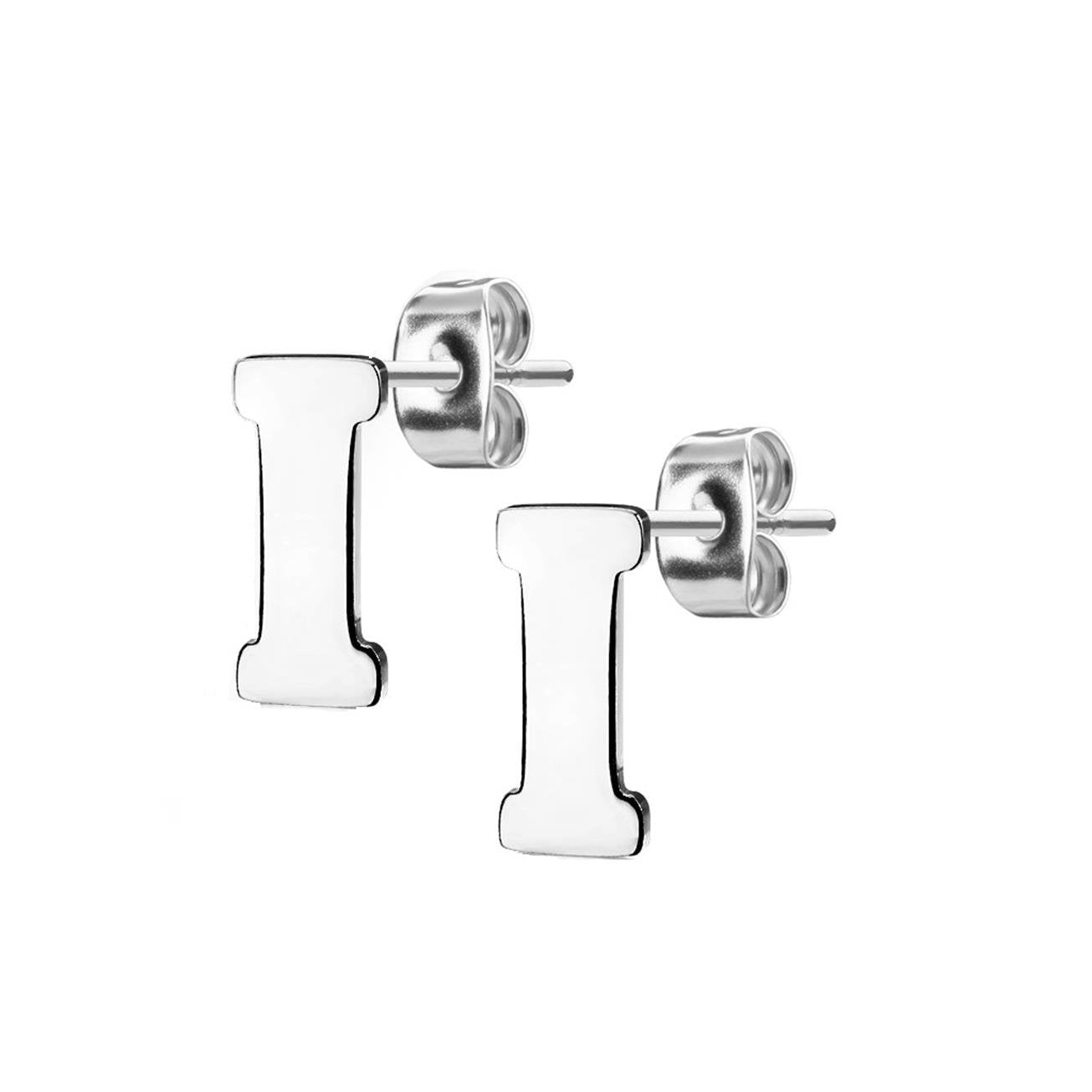 1 Paar Ohrstecker ALPHABET INITIALEN e Ohrringe Schmuck Set Edelstahl Silber Roségold