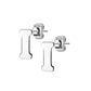 1 Paar Ohrstecker ALPHABET INITIALEN e Ohrringe Schmuck Set Edelstahl Silber Roségold