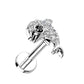 Knorpel Ohrstecker Delphin Silber Gold Roségold Pavé Zirkonia Clear Piercings Chirurgenstahl Schraubverschluss Stab 6/8mm lang