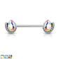 Brustwarzenpiercing Meerjungfrau-Flosse Kristall-Tropfen Brustpiercing Nippelpiercing Chirurgenstahl Mehrfarbig Stab 1,6/16mm