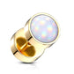 Fake Ohrplug leuchtender Stein Opal-Effekt Ohrpiercing Ohrschmuck Chirurgenstahl Schraubverschluss viele Farben 8mm