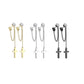 1 Paar Damen Ohrstecker Zirkonia Clear Ketten-Kreuz Anhänger Chirurgenstahl Ohrringe Ohrhänger Silber Gold Schwarz