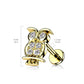 Knorpel Ohrstecker Eule Silber Gold Roségold Pavé Zirkonia Clear Piercings Chirurgenstahl Schraubverschluss Stab 6/8mm lang