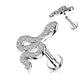 Knorpel Ohrstecker Schlange Silber Gold Schwarz Pavé Zirkonia Clear Piercings Chirurgenstahl Schraubverschluss Stab 6/8mm lang