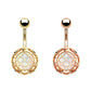 Bauchnabelpiercing Opal-Glitzer Fisch-Schuppen Design Nabelpiercing Chirurgenstahl Bananabell Gold Roségold Stab 1,6/10mm