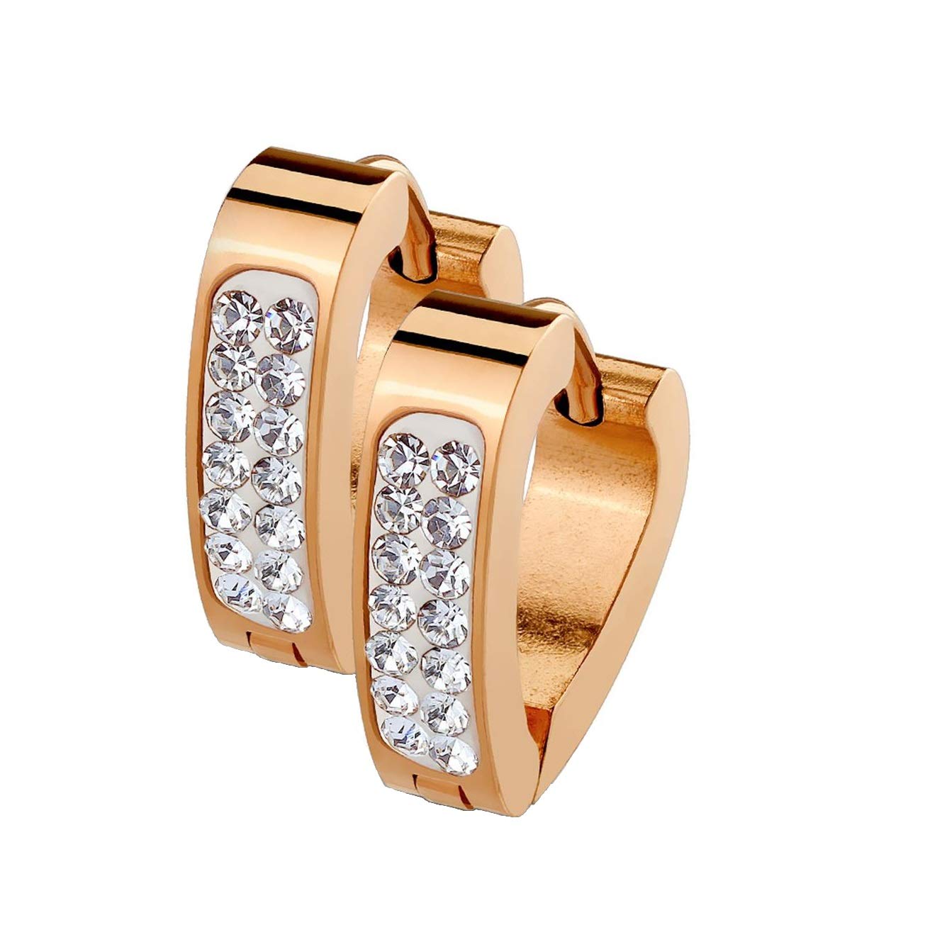 Damen 1 Paar Kristall Triangel Creolen Ohrringe Schmuck Ohrstecker Chirurgenstahl Multicolor