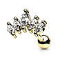 1 Knorpel Ohrstecker Fünfach Zirkonia Clear Cartilage Labret Piercings Tragus Silber Gold Roségold Edelstahl Schraubverschluss