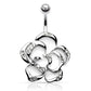 Bauchnabelpiercing Set 1,6mm 10mm Blume Nabelpiercing Edelstahl Chirurgenstahl Bananabell Zirkonia Kristalle Silber Gold Roségold