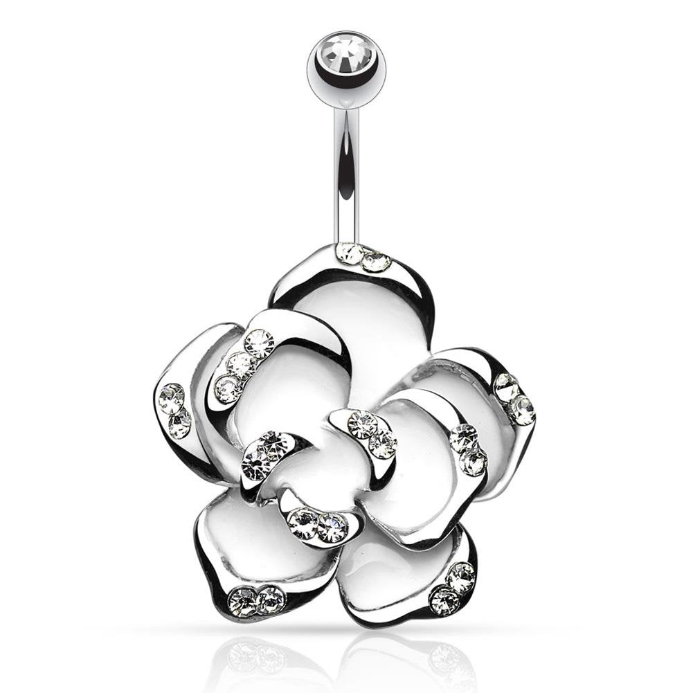 Bauchnabelpiercing Set 1,6mm 10mm Blume Nabelpiercing Edelstahl Chirurgenstahl Bananabell Zirkonia Kristalle Silber Gold Roségold