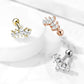 1 Knorpel Ohrstecker Fünfach Zirkonia Clear Cartilage Labret Piercings Tragus Silber Gold Roségold Edelstahl Schraubverschluss