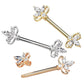 Brustwarzenpiercing Florales Design Zirkonia Silber Gold Roségold Brustpiercing Nippelpiercing Chirurgenstahl Stab 14mm