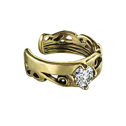 Ohrklemme KELTISCHES TRIBAL CUT OUT ZIRKONIA clear Ohrringe Ohrclip Fake-Piercing Messing Silber Gold
