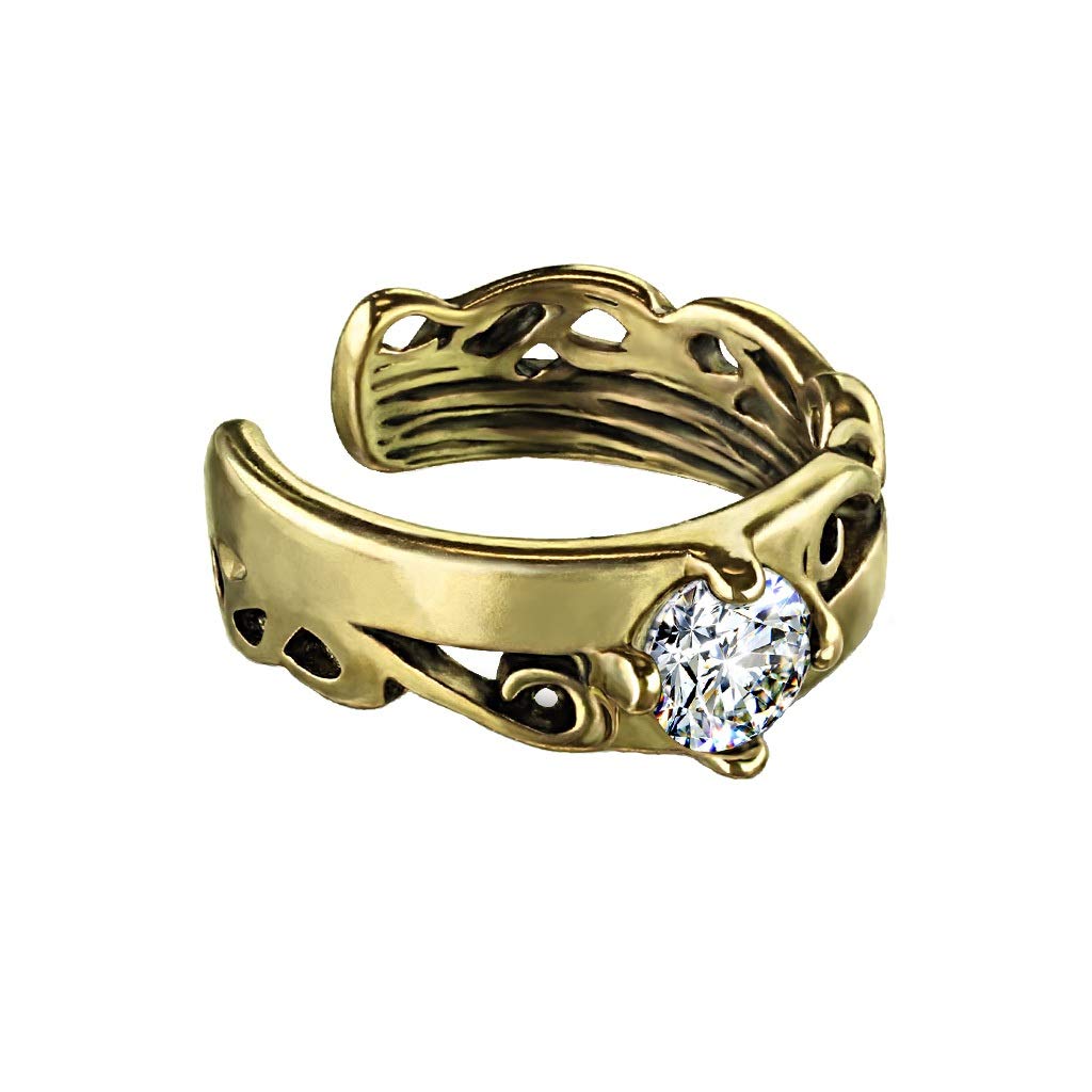 Ohrklemme KELTISCHES TRIBAL CUT OUT ZIRKONIA clear Ohrringe Ohrclip Fake-Piercing Messing Silber Gold