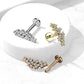 Knorpel Ohrstecker Silber Gold Roségold Pavé Zirkonia Clear Piercings Chirurgenstahl Schraubverschluss Stab 6/8mm lang