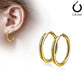 Damen 1 Paar Creolen Ohrringe Set Chirurgenstahl Klickverschluss Seamless Line blau schwarz silber regenbogen gold 10mm -20mm Länge