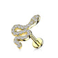Knorpel Ohrstecker Schlange Silber Gold Schwarz Pavé Zirkonia Clear Piercings Chirurgenstahl Schraubverschluss Stab 6/8mm lang