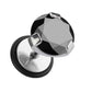 Fake Ohrplug GROSSER KRISTALL Ohrpiercing Ohrschmuck Chirurgenstahl Schraubverschluss Schwarz Silber 6-9mm