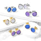 1 Paar Damen e Glitzer Drusen-stein 8mm Ohrringe Ohrstecker Chirurgenstahl viele Farben