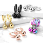1 Paar Damen CREOLE Anhänger Kugel 8mm Ohrringe Ohrstecker Chirurgenstahl Gold Schwarz Roségold Silber Regenbogen 9mm