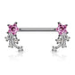 Brustwarzenpiercing Stern-schnuppen Silber Clear Pink Aqua Brustpiercing Nippelpiercing Intimpiercing Chirurgenstahl Stab 16mm