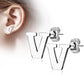 1 Paar Ohrstecker ALPHABET INITIALEN e Ohrringe Schmuck Set Edelstahl Silber Roségold