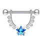 Brustwarzenpiercing GROSSER Stern Intimpiercing Brustpiercing Edelstahl Silber Gold Roségold Clear Aqua Stab 1,6mm 12mm