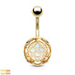 Bauchnabelpiercing Opal-Glitzer Fisch-Schuppen Design Nabelpiercing Chirurgenstahl Bananabell Gold Roségold Stab 1,6/10mm