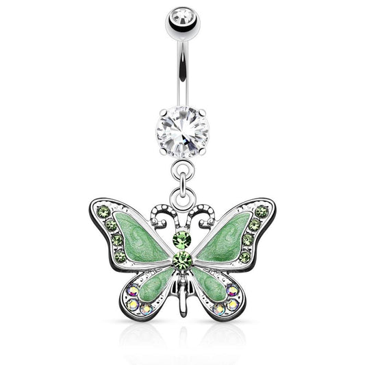 Bauchnabelpiercing Set 1,6mm 10mm Schmetterling 15,7mm x 19,9mm Nabelpiercing Chirurgenstahl Bananabell Zirkonia Silber
