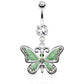 Bauchnabelpiercing Set 1,6mm 10mm Schmetterling 15,7mm x 19,9mm Nabelpiercing Chirurgenstahl Bananabell Zirkonia Silber