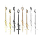 1 Paar Damen Creolen Ohr-Hänger 3 Kreuze Ketten-Anhänger Ohrringe Ohrstecker Silber Gold Schwarz Roségold