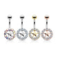 Bauchnabelpiercing Stern Kristall-Umrandung Nabelpiercing Chirurgenstahl Bananabell Silber Gold Roségold Stab 1,6/10mm