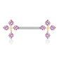 Brustwarzenpiercing 2 ZIRKONIA KREUZE Brustpiercing Nippelpiercing Edelstahl Silber Roségold Gold Stab 1,6mm 14mm