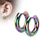 1 Paar Damen Creolen 3mm Breite 8/10mm Durchmesser Chirurgenstahl Ohrringe Ohrstecker viele Farben