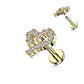 Knorpel Ohrstecker Herz Silber Gold Roségold Pavé Zirkonia Clear Piercings Chirurgenstahl Schraubverschluss Stab 6/8mm lang