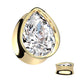Ohrtunnel Silber Gold Tränen-tropfen Zirkonia Clear Chirurgenstahl Ohrpiercing Ohrschmuck Plug Sattelverschluss 8-16mm