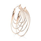 1 Paar Damen Ohrringe vierfach Oval-Anhänger e Ohrstecker Chirurgenstahl Gold Roségold Silber Länge 51mm