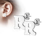 1 Paar Ohrstecker ALPHABET INITIALEN e Ohrringe Schmuck Set Edelstahl Silber Roségold
