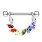 Brustwarzenpiercing FUNKELNDER BLÄTTER-Kranz Brustpiercing Edelstahl Silber Gold Roségold viele Farben Stab 1,6mm 14mm