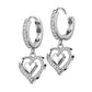 1 Paar Damen Creolen Ohrhänger Anhänger Herzen Pavé Zirkonia Clear Ohrringe Ohrstecker Silber Gold