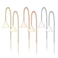 1 Paar Damen Ohrring Durchzieher Anhänger Dreieck Ohrringe Ohrstecker Chirurgenstahl Silber Gold Roségold