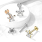 Knorpel Ohrstecker Zirkonia Blume viele Farben 6/8 mm Länge Cartilage Piercings Labret Tragus Edelstahl Schraubverschluss