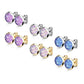 1 Paar Damen e Glitzer Drusen-stein 8mm Ohrringe Ohrstecker Chirurgenstahl viele Farben