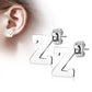 1 Paar Ohrstecker ALPHABET INITIALEN e Ohrringe Schmuck Set Edelstahl Silber Roségold