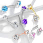 Bauchnabelpiercing DOPPEL-ZIRKONIA 5/9mm Nabelpiercing Chirurgenstahl Bananabell Multicolor Stab 1,6/10mm