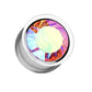 Ohrplug GROSSER KRISTALL Ohrpiercing Ohrschmuck Chirurgenstahl Tunnel Schraubverschluss Silber Blau Pink 6-16mm
