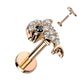 Knorpel Ohrstecker Delphin Silber Gold Roségold Pavé Zirkonia Clear Piercings Chirurgenstahl Schraubverschluss Stab 6/8mm lang